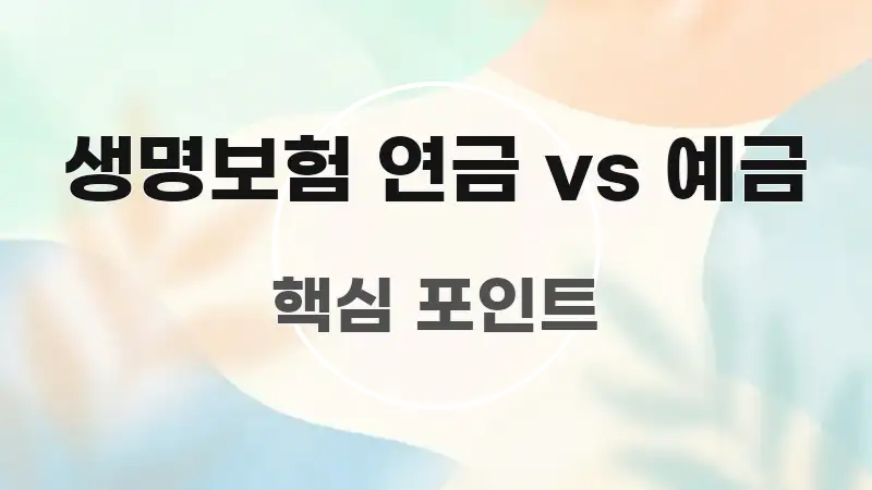 생명보험 연금 vs 예금 흥미롭게 구성한 핵심 키워드 시각화 이미지 - 독자 이해를 위한 이미지