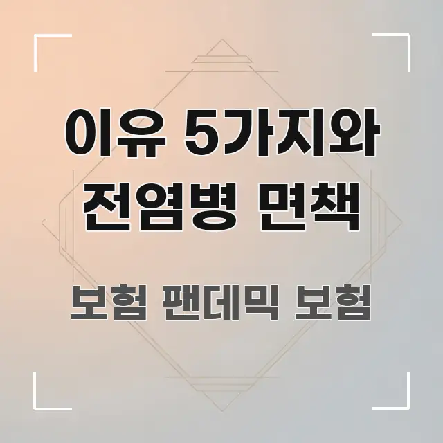 이유 5가지와 전염병 면책 구조적으로 정리된 블로그 섹션 구분 이미지 - 글 흐름을 돕는 시각 자료