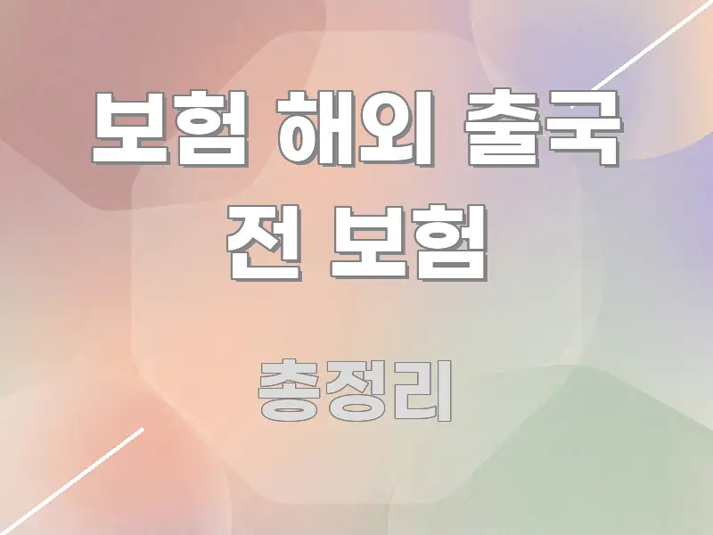 보험 해외 출국 전 보험 검증된 정보로 구성된 정보 요약 포스터 - 본문 내용과 연관된 이미지
