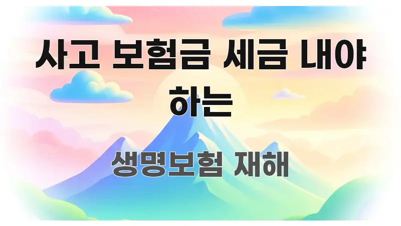 사고 보험금 세금 내야 하는 꼭 알아야 할 정보를 담은 핵심 정보 비주얼 - 본문 내용과 연관된 이미지