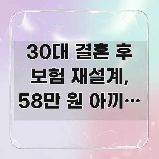 30대 결혼 후 보험 재설계, 58만 원 아끼는 4가지 핵심 개념을 담은 심플 타이포그래피 표지
