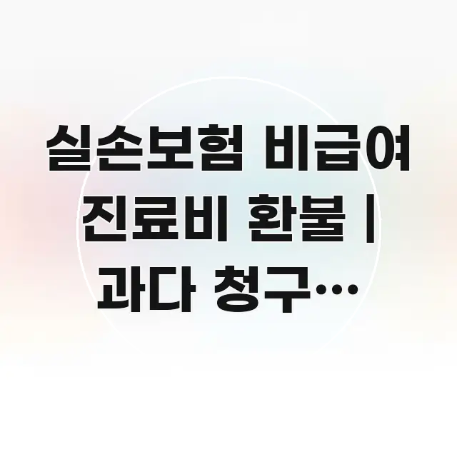 실손보험 비급여 진료비 환불 | 과다 청구된 비급여 빠르게 이해할 수 있는 핵심 정리 썸네일 이미지 - 참고용 이미지