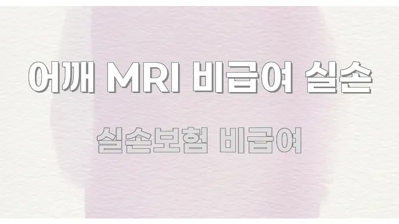 어깨 MRI 비급여 실손 흐름을 잡아주는 블로그 대표 이미지