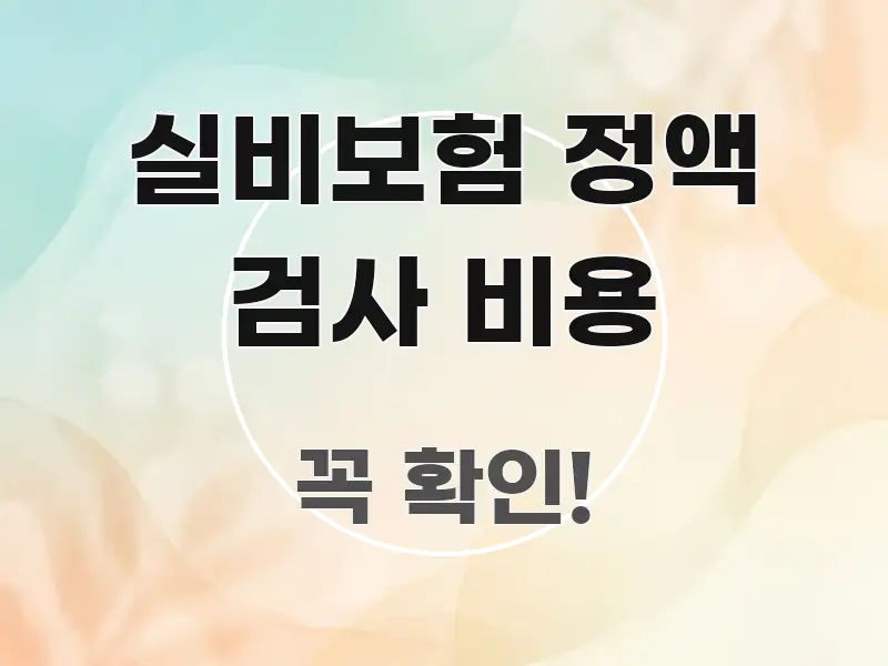 실비보험 정액 검사 비용 핵심 내용을 정리한 핵심 정리 썸네일 이미지 - 독자 이해를 위한 이미지
