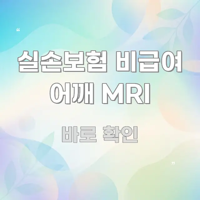 실손보험 비급여 어깨 MRI 시선을 사로잡는 정보 정리 카드 이미지 - 설명을 돕는 이미지
