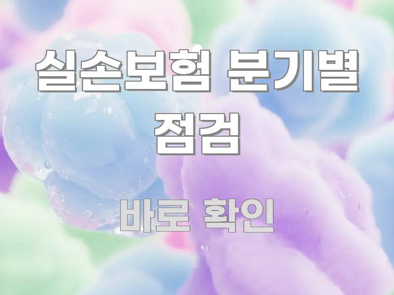 실손보험 분기별 점검 이해하기 쉬운 텍스트 포스터 이미지