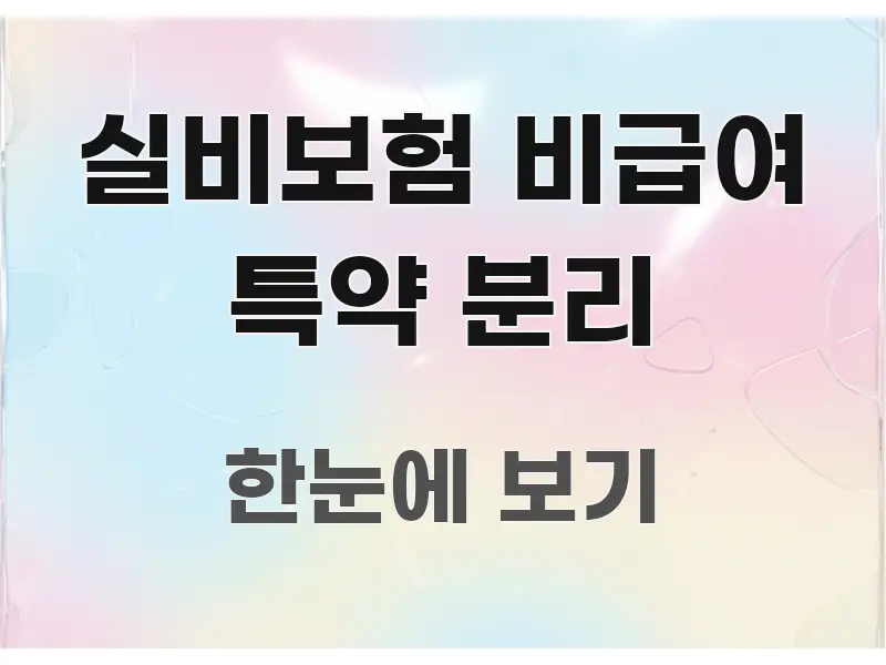 실비보험 비급여 특약 분리 바로 활용 가능한 핵심 정리 썸네일 이미지 - 내용 요약을 위한 이미지