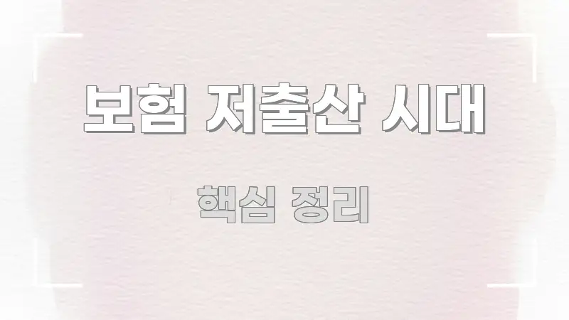 보험 저출산 시대 주요 흐름을 설명한 텍스트 기반 블로그 이미지