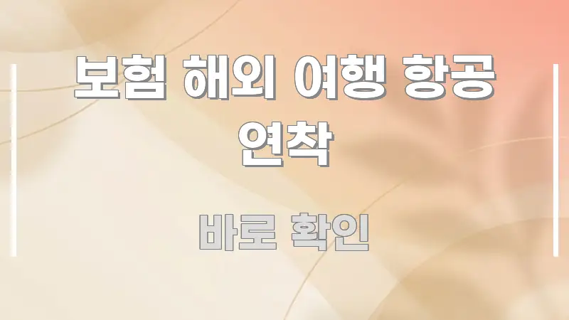 보험 해외 여행 항공 연착 간결하고 명료한 핵심 정보 비주얼 - 본문 내용과 연관된 이미지