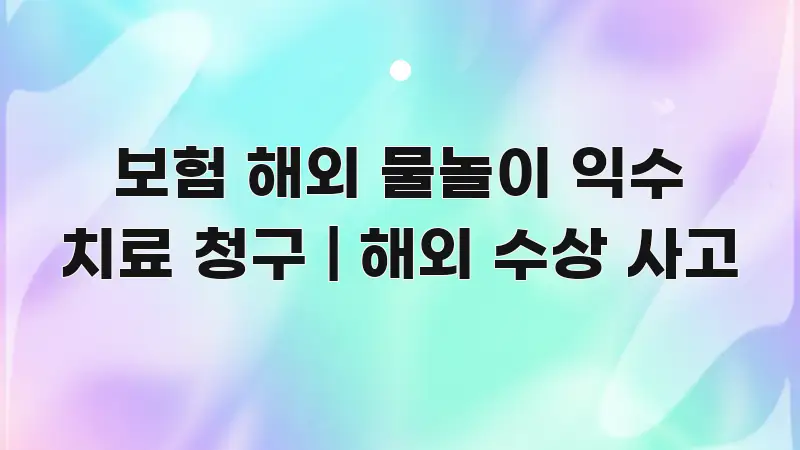 보험 해외 물놀이 익수 치료 청구 | 해외 수상 사고 명확하게 정리된 블로그 섹션 구분 이미지 - 참고용 이미지