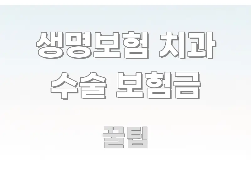 생명보험 치과 수술 보험금 꼭 필요한 정보만 담은 블로그 대표 이미지 - 참고용 이미지