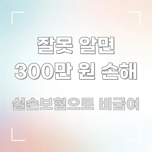 잘못 알면 300만 원 손해 가독성 높게 정리한 정보 요약 포스터 - 활용 예시 이미지
