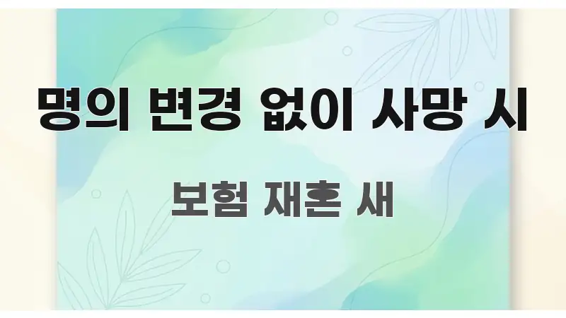 명의 변경 없이 사망 시 핵심 요점 중심의 포스트 대표 비주얼 이미지 - 참고용 이미지