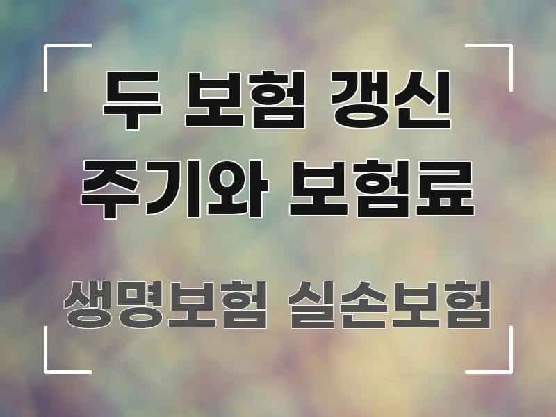 두 보험 갱신 주기와 보험료 간결하고 명료한 깔끔한 인포그래픽 표지 - 활용 예시 이미지