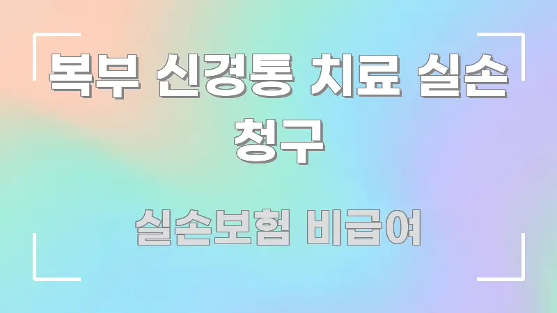 복부 신경통 치료 실손 청구 실용적으로 정리한 정보 전달형 표지 이미지 - 본문 내용과 연관된 이미지