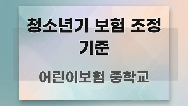 청소년기 보험 조정 기준 한 번에 이해되는 텍스트형 카드뉴스 표지 이미지