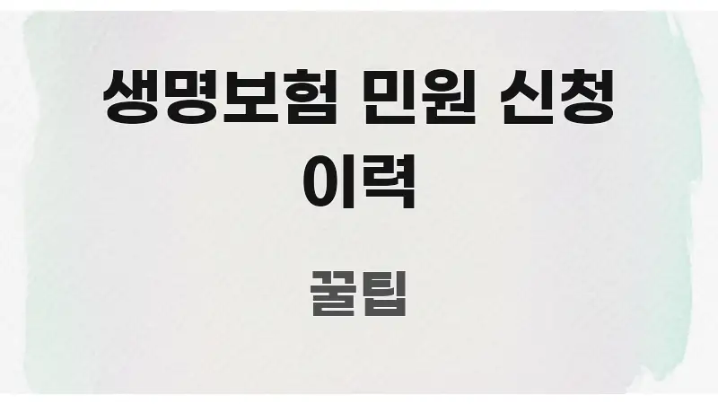 생명보험 민원 신청 이력 이해하기 쉬운 정보 정리 카드 이미지