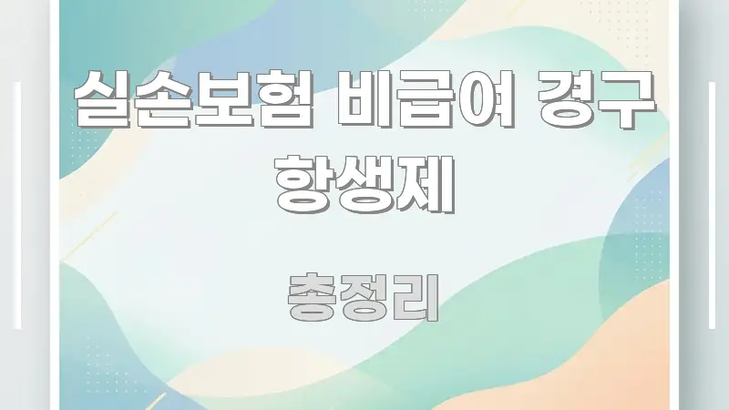 실손보험 비급여 경구 항생제 흐름을 잡아주는 깔끔한 인포그래픽 표지 - 가독성을 높이는 이미지