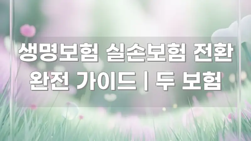 생명보험 실손보험 전환 완전 가이드 | 두 보험 이해하기 쉬운 정보 요약 인포그래픽 이미지 - 참고용 이미지