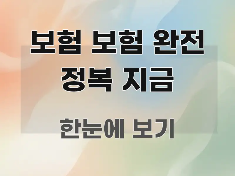 보험 보험 완전 정복 지금 간결하고 명료한 텍스트 포스터 이미지 - 참고용 이미지