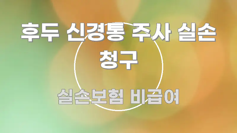 후두 신경통 주사 실손 청구 명확하게 정리된 텍스트 포스터 이미지 - 본문 내용과 연관된 이미지