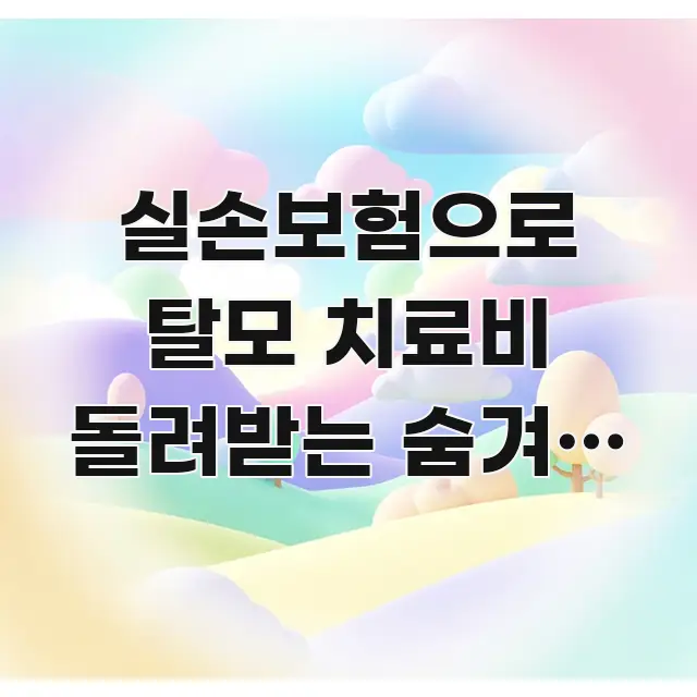 실손보험으로 탈모 치료비 돌려받는 숨겨진 기준, 알고 직관적으로 이해되는 핵심 키워드 시각화 이미지 - 본문 내용과 연관된 이미지