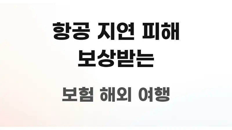항공 지연 피해 보상받는 효율적으로 구성된 블로그 섹션 구분 이미지 - 참고용 이미지