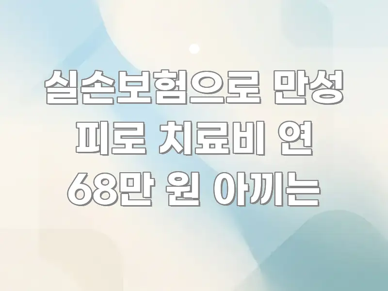 실손보험으로 만성 피로 치료비 연 68만 원 아끼는 중요 내용만 뽑은 블로그 헤더 이미지