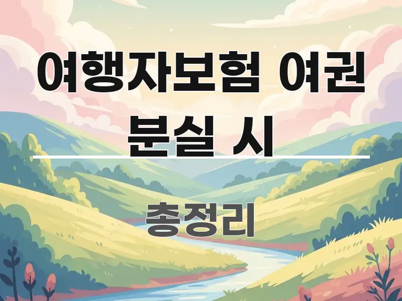 여행자보험 여권 분실 시 핵심 요점 중심의 카드뉴스 스타일 이미지 - 본문 내용과 연관된 이미지