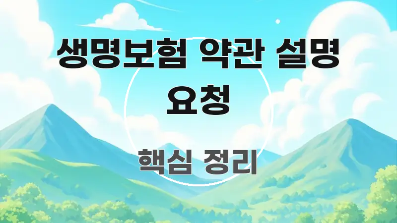 생명보험 약관 설명 요청 쉽게 따라할 수 있는 블로그 섹션 구분 이미지 - 본문 내용과 연관된 이미지