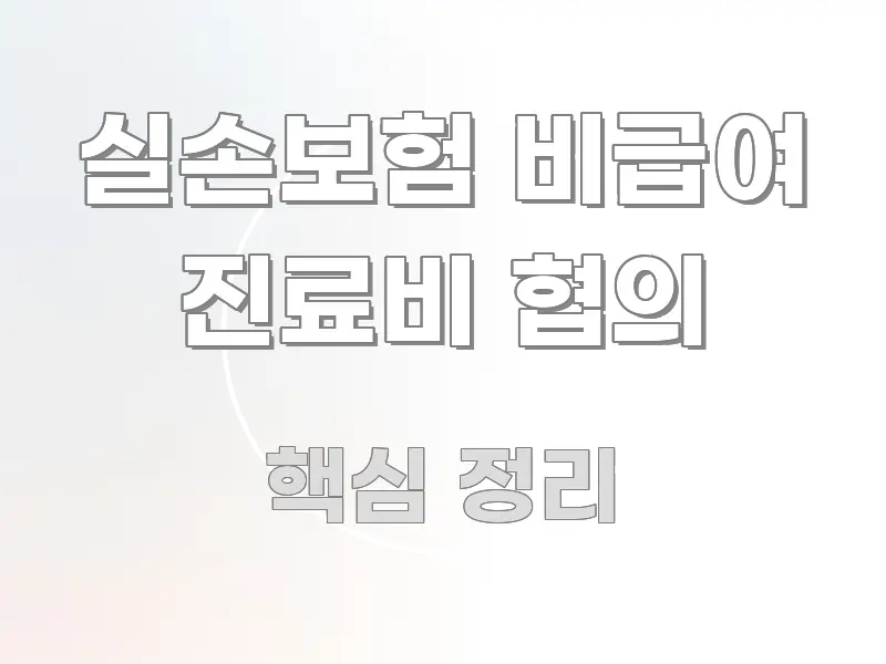 실손보험 비급여 진료비 협의 주요 흐름을 설명한 정보 요약 인포그래픽 이미지 - 글 흐름을 돕는 시각 자료