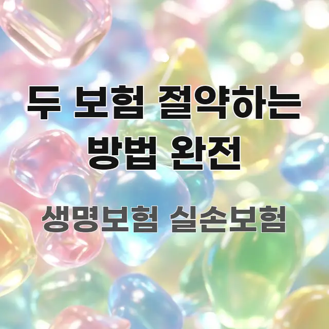 두 보험 절약하는 방법 완전 핵심 개념을 담은 텍스트 기반 블로그 이미지