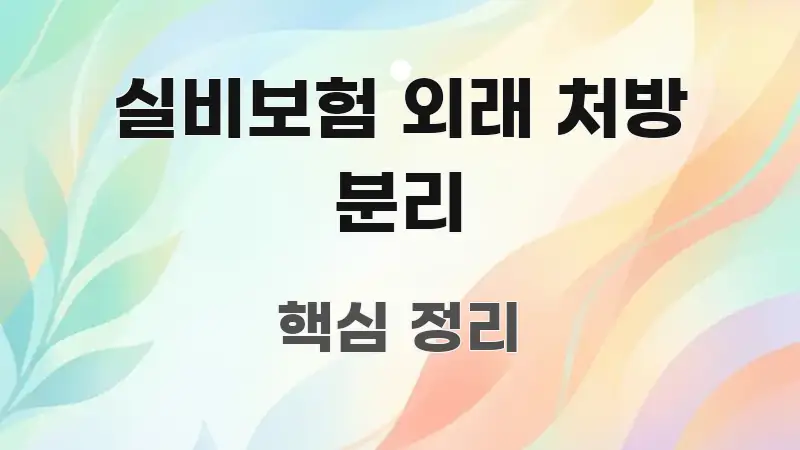 실비보험 외래 처방 분리 핵심 정보를 압축한 심플 타이포그래피 표지 - 참고용 이미지
