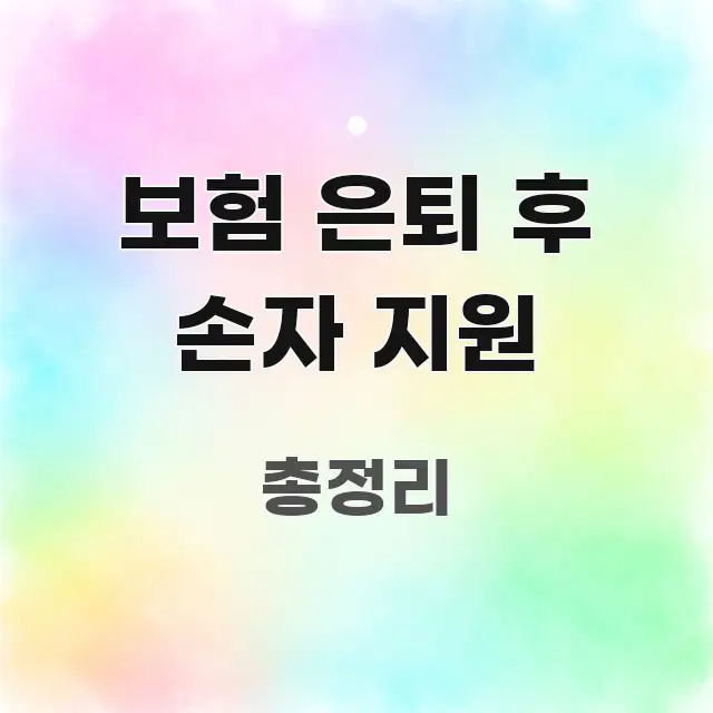 보험 은퇴 후 손자 지원 핵심 정보를 압축한 카드뉴스 스타일 이미지