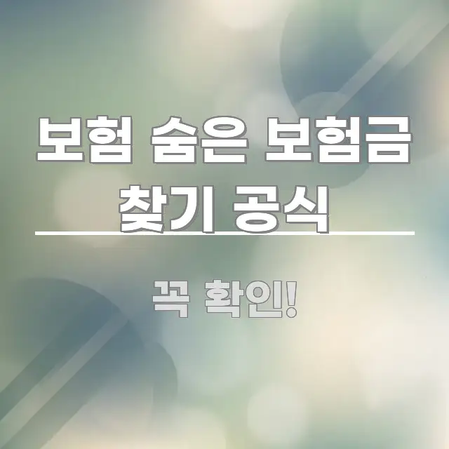 보험 숨은 보험금 찾기 공식 깔끔하게 정리된 읽기 좋은 정보 카드 - 내용 요약을 위한 이미지