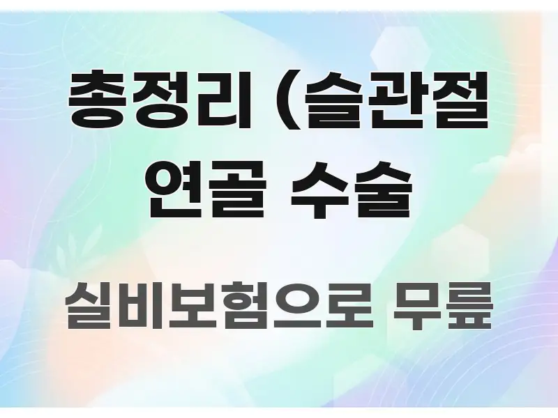 총정리 (슬관절 연골 수술 독자를 위해 선별한 블로그 대표 이미지 - 글 흐름을 돕는 시각 자료