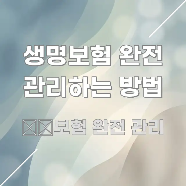 생명보험 완전 관리하는 방법 중요 내용만 뽑은 깔끔한 인포그래픽 표지 - 가독성을 높이는 이미지