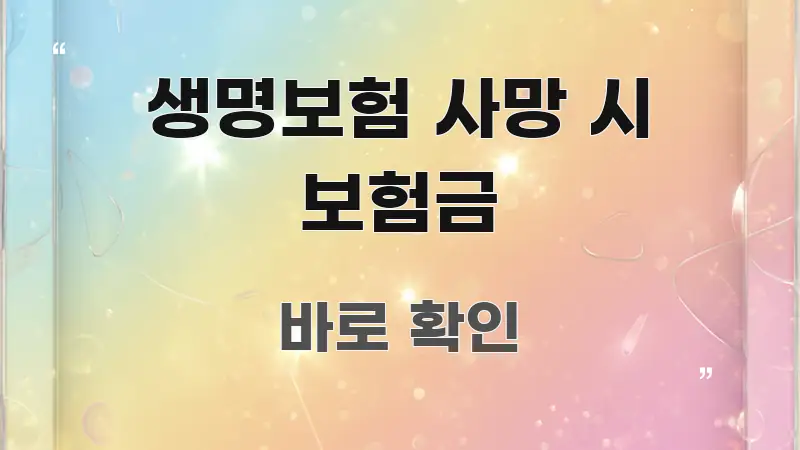 생명보험 사망 시 보험금 실생활에 도움되는 정보 카드 디자인 이미지