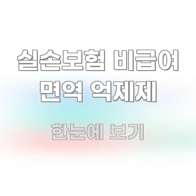 실손보험 비급여 면역 억제제 명확하게 정리된 핵심 정보 비주얼