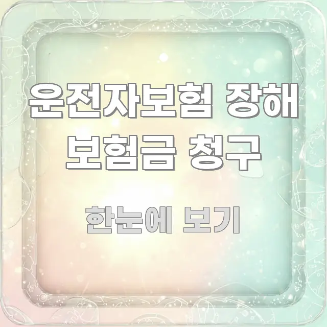 운전자보험 장해 보험금 청구 검증된 정보로 구성된 카드뉴스 스타일 이미지 - 글 흐름을 돕는 시각 자료