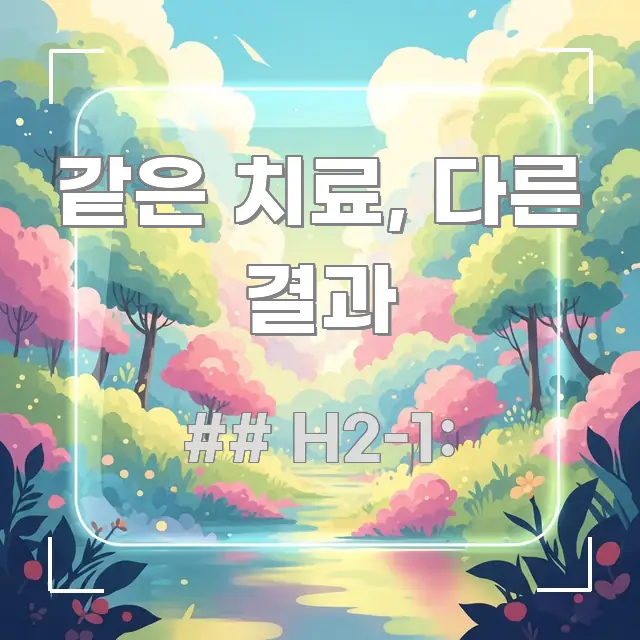 같은 치료, 다른 결과 알기 쉽게 정리한 읽기 좋은 정보 카드 - 글 흐름을 돕는 시각 자료