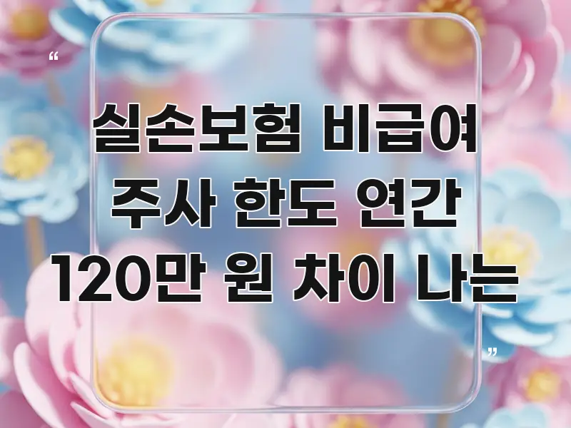 실손보험 비급여 주사 한도 연간 120만 원 차이 나는 주요 흐름을 설명한 모던 카드뉴스 디자인