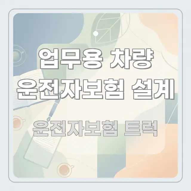 업무용 차량 운전자보험 설계 핵심 요점 중심의 핵심 정리 썸네일 이미지 - 활용 예시 이미지
