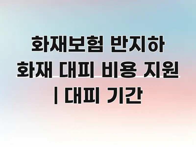 화재보험 반지하 화재 대피 비용 지원 | 대피 기간 구조적으로 정리된 블로그 대표 이미지