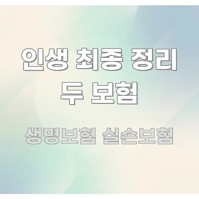 인생 최종 정리 두 보험 검증된 정보로 구성된 타이포그래피 블로그 표지 - 활용 예시 이미지