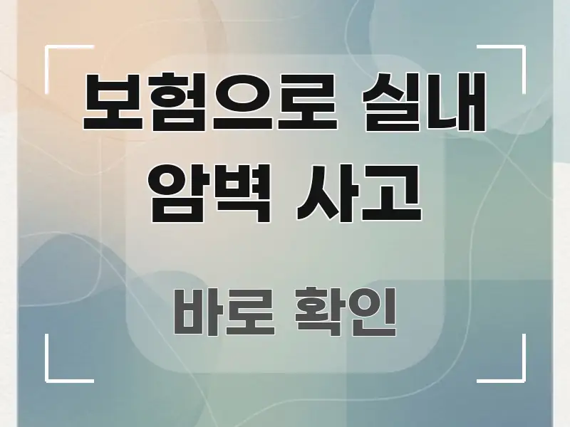 보험으로 실내 암벽 사고 한눈에 보기 좋게 요약한 정보 전달형 표지 이미지 - 참고용 이미지