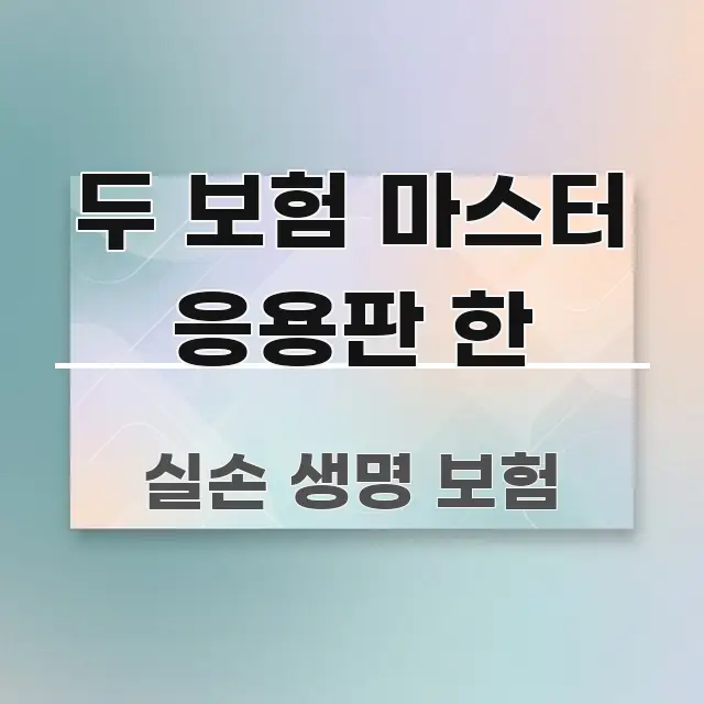 두 보험 마스터 응용판 한 핵심 요약 두 보험 마스터 응용판 한 명확하게 정리된 모던 카드뉴스 디자인 - 활용 예시 이미지
