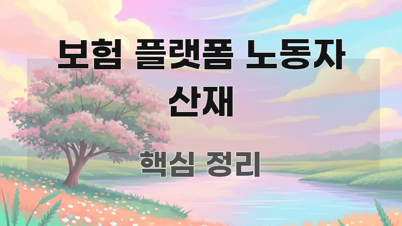 보험 플랫폼 노동자 산재 심플하고 명확하게 정리한 타이포그래피 블로그 표지 - 독자 이해를 위한 이미지