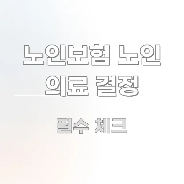 노인보험 노인 의료 결정 스마트하게 정리된 포스트 대표 비주얼 이미지 - 글 흐름을 돕는 시각 자료