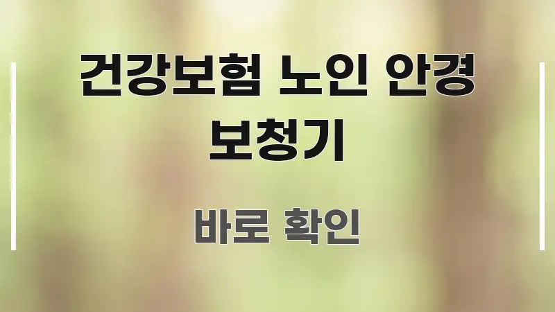 건강보험 노인 안경 보청기 정보 이미지 건강보험 노인 안경 보청기 실생활에 도움되는 글 소개 썸네일 이미지 - 활용 예시 이미지
